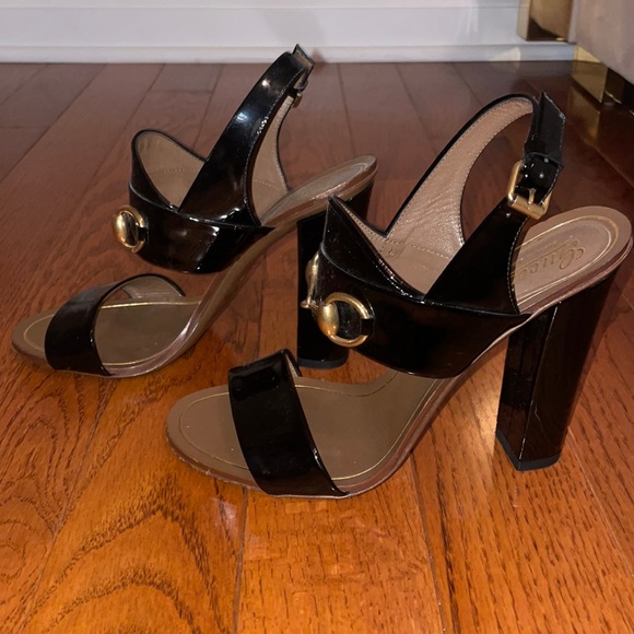 Black Wedges With Gold Gucci Buckle - Picture 2 of 4